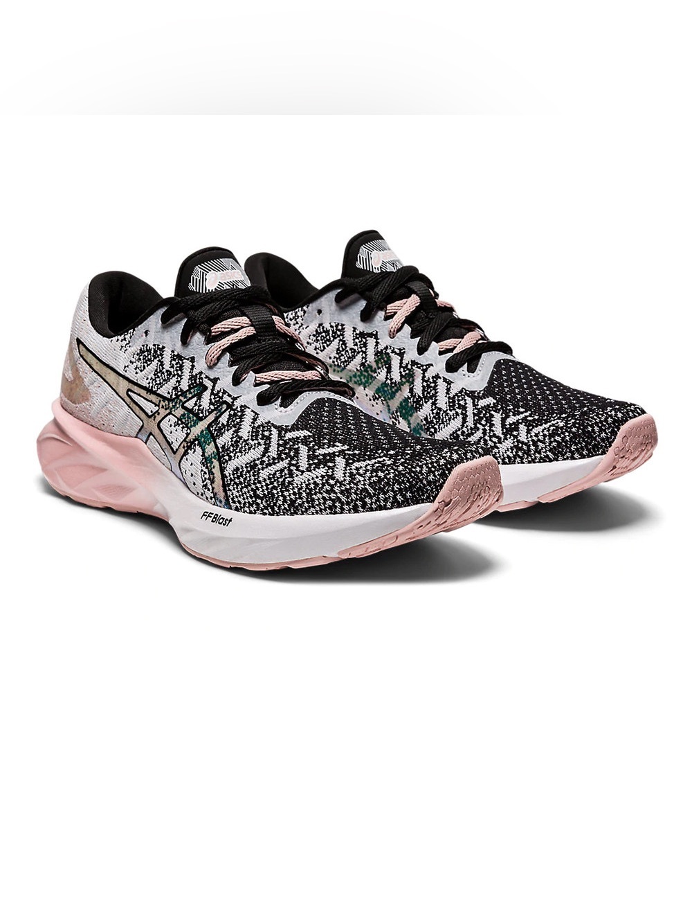 Asics Dynablast Feel Free Running Shoes Black, White and Pink Women’s Size 8.5